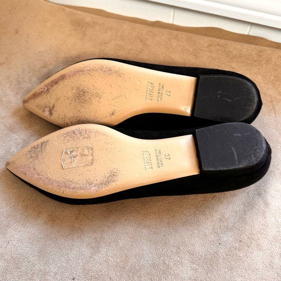 ❤️ Armani Collezioni Suede Silk Bow Flats Shoes 37 X5V004 6.5 7 Authentic Ballet - Picture 9 of 10